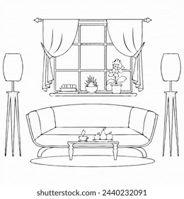 Vector design for black and white interior decor 