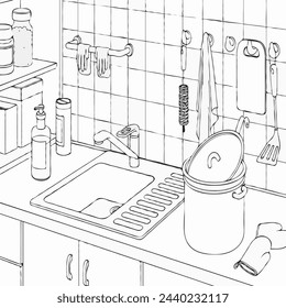 Vector design for black and white interior decor 