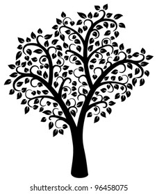 vector design of black and white tree