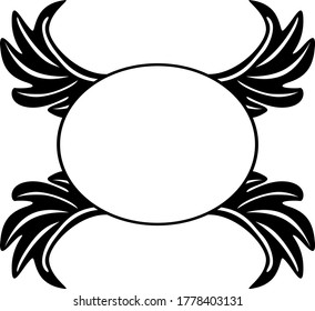 Diseño vectorial de un marco de ornamento de ala negra y tema animal