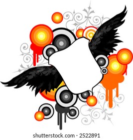 Vector design with black wings