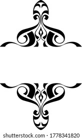 Vector Design of Black Wood Ornaments