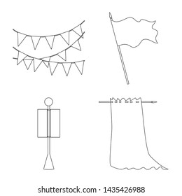 Vector design of blank and canvas icon. Set of blank and textile stock vector illustration.
