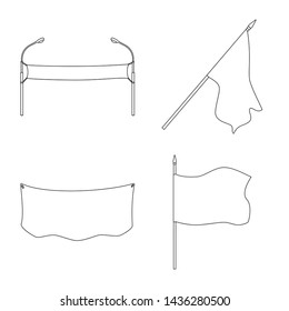 Vector design of blank and canvas icon. Set of blank and textile stock symbol for web.