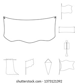Vector design of blank and canvas sign. Set of blank and textile  stock vector illustration.