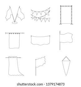 Vector design of blank and canvas symbol. Set of blank and textile  stock vector illustration.
