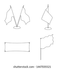 Vector design of blank and canvas symbol. Set of blank and textile stock vector illustration.