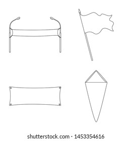 Vector design of blank and canvas symbol. Set of blank and textile vector icon for stock.