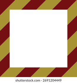Vector design of a blank square frame with diagonal red and yellow stripes, suitable for invitations, advertisements, or photo borders.