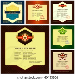 Vector design blank. Vector template set.