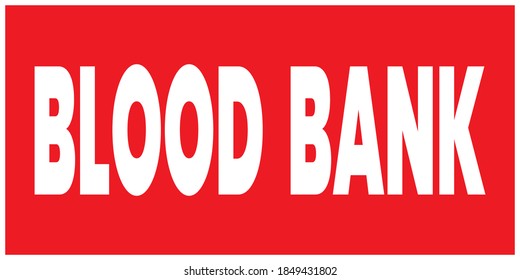 vector design of blood bank text sign