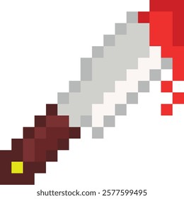 vector design bloody knife pixels