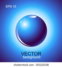 Vector design. Blue 3d shining sphere logo. Eps 10. 