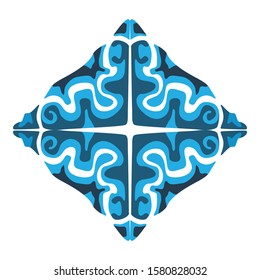 Vector Design of Blue Ancient Ornaments