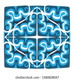 Vector Design of Blue Ancient Ornaments