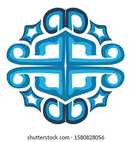 Vector Design of Blue Ancient Ornaments