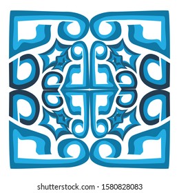 Vector Design of Blue Ancient Ornaments