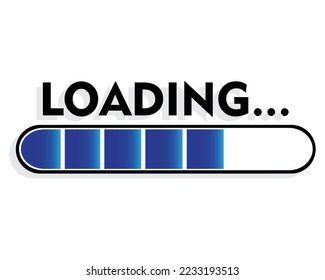 diseño vectorial de una barra azul que indica un progreso con las palabras CARGA en la parte superior como símbolo o signo