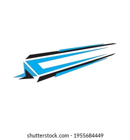 vector design of blue and black car sticker