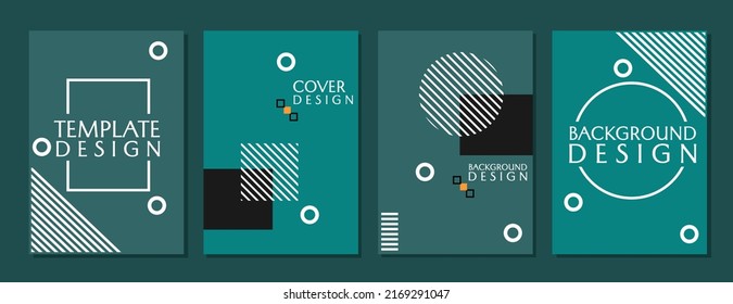 vector design. blue book cover set. geometric abstract background. dynamic and elegant design for business