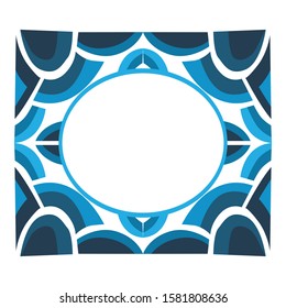 Vector Design of a Blue Bubble Ornament Circle Frame with a Bubble Theme