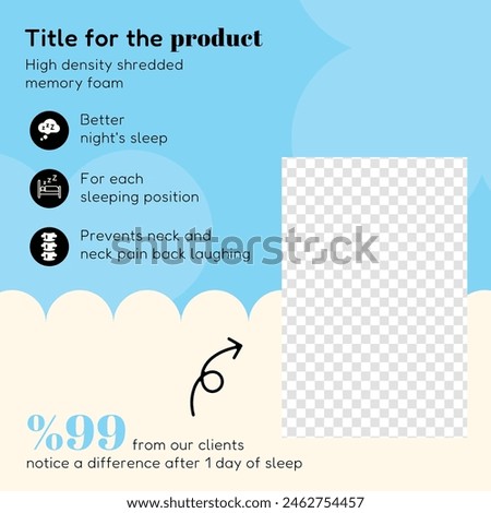 Vector design in Blue colors where we show product features