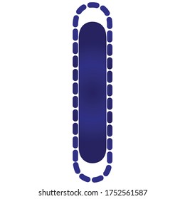Diseño vectorial del alfabeto azul con punto I.Idea creativa del logotipo alfabético.Diseño del logotipo del alfabeto I