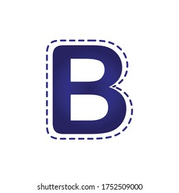 Vector Design of Blue Dotted B Alphabet.Creative Idea of Alphabetic Logo.Logo design of B Alphabet