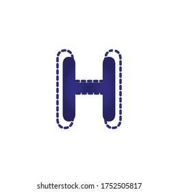 Vector Design of Blue Dotted H Alphabet.Creative Idea of Alphabetic Logo.Logo design of H Alphabet
