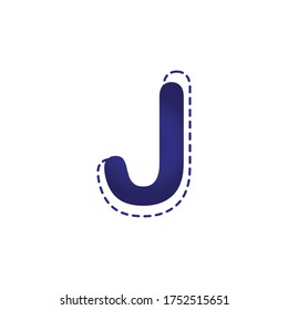 Vector Design of Blue Dotted J Alphabet.Creative Idea of Alphabetic Logo.Logo design of J Alphabet