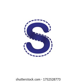 Vector Design of Blue Dotted S Alphabet.Creative Idea of Alphabetic Logo.Logo design of S Alphabet
