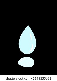 Vector design of a blue drop water isolated on black background.