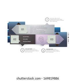 Vector design. Blue edition of a decorative paper chart info board in a retro colorful simple abstract minimal style as a printed media graphic element or website banner & infographics design template