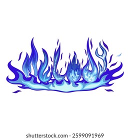desenho vetorial de fogo azul