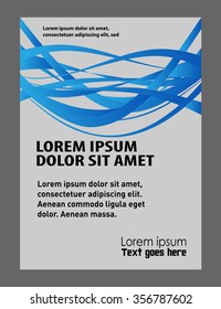 Vector design of the blue flyer black elements and place for text
