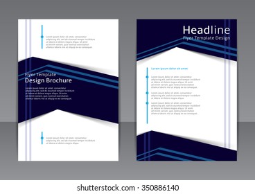 Vector design of the blue flyer, cover, brochure, poster, report. Vector template for your business in A4 size.