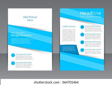 Vector design of the blue flyer, cover, brochure, poster, report. Vector template for your business in A4 size.