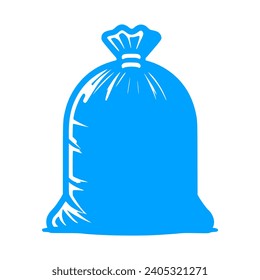Vector design of a blue garbage bag 