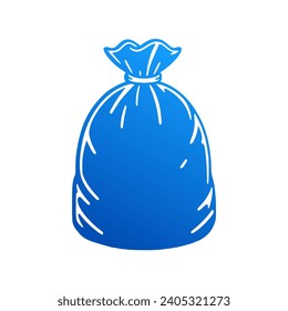 Diseño vectorial de una bolsa de basura azul 