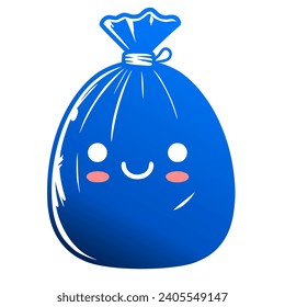 Vector design of a blue garbage bag 