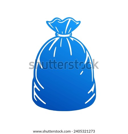 Vector design of a blue garbage bag 