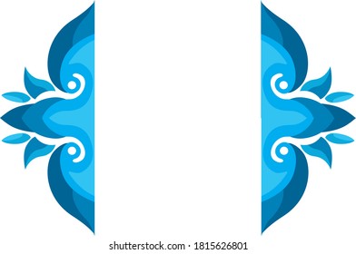 Vector Design of a Blue Leaf Ornament with a Nature Theme
