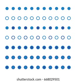 Vector design of blue line sea, marine wave set. Circle shapes used.