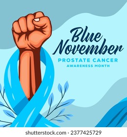 Vektordesign Blue November Prostatakrebs Aufklärung Monat Illustration