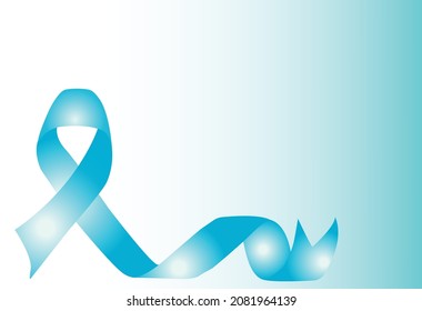 Vector Design Of Blue Ribbon. Symbol Of Medical Awareness Of Many Diseases
