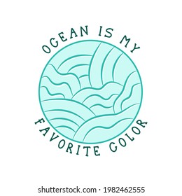 Vector design of blue rippling sea water