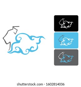 Vector Design of Blue Shirt Logo with a Batik Theme