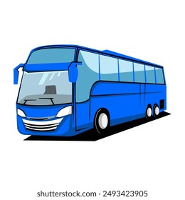 vector design blue tour bus transport icon isolated on white background