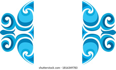 Vector Design of a Blue Wave Ornament with a Sea Theme