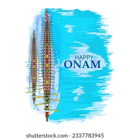 Diseño de vectores de la competición de carreras de barcos con motivo del festival Onam Kerala en el sur de India